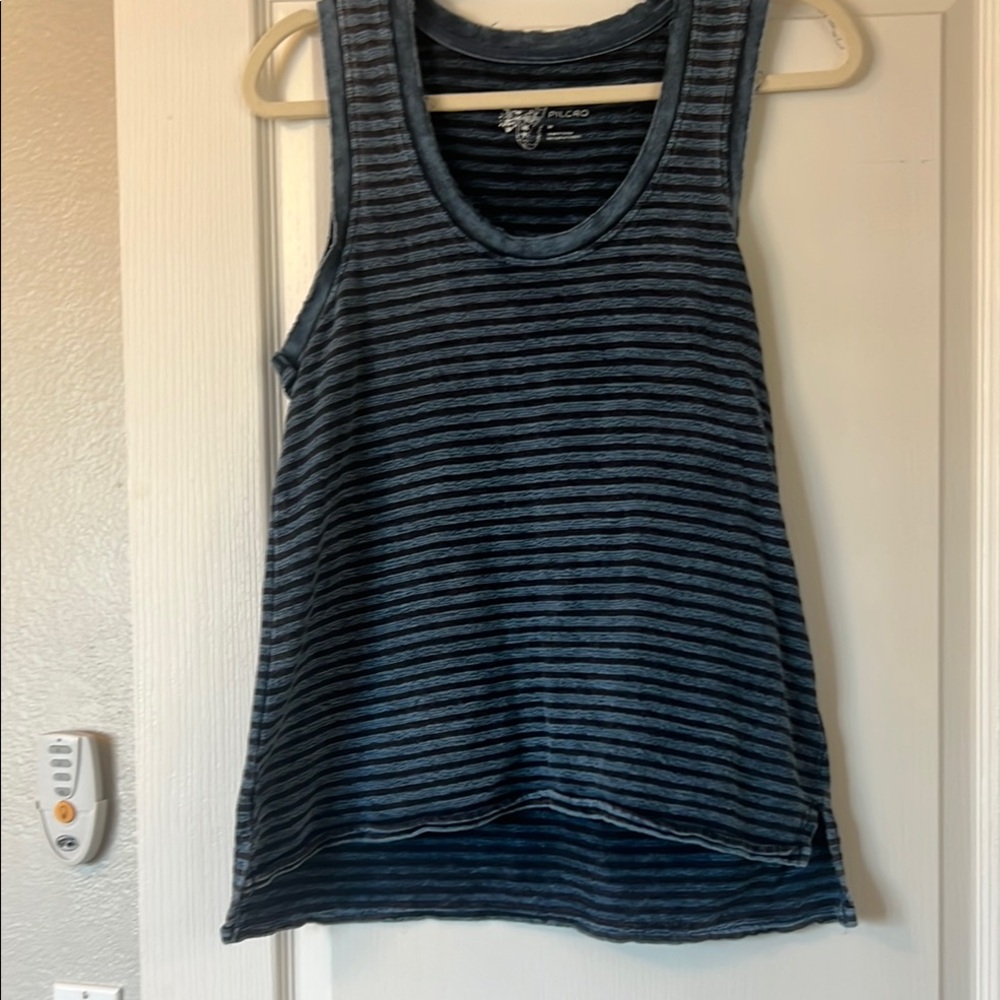 EUC Pilcro by Anthropoligie Blue Striped Tank Top size medium